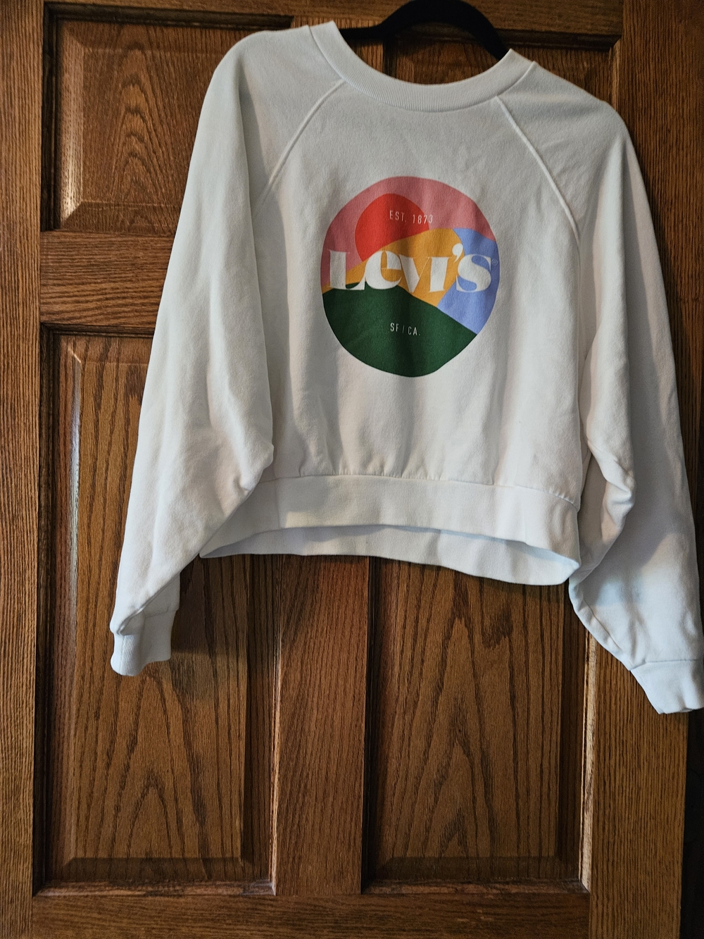 Levi's White Sweatshirt with Multicolor Circle Logo